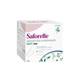 SAFORELLE Coton protect 10 serviettes extra fines