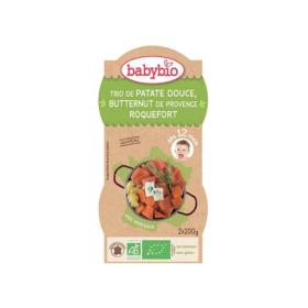 BABYBIO Trio de patate douce butternut de provence roquefort 2x200g