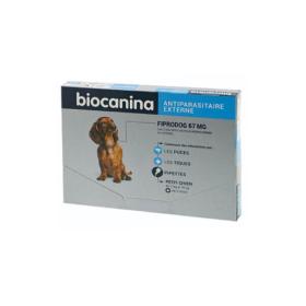 BIOCANINA Fiprodog 67mg solution spot-on petits chiens 3 pipettes