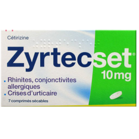UCB Zyrtecset 10mg 7 comprimés sécables
