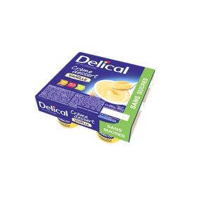 DELICAL Crème dessert HP HC edulcorée sans sucres vanille 4x200g