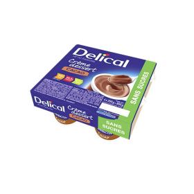 DELICAL Crème dessert HP HC edulcorée sans sucres cacao 4x200g