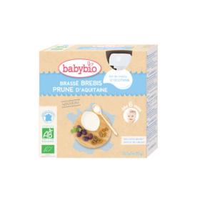 BABYBIO Brassé brebis prune d'Aquitaine dès 6 mois 4 gourdes 85g