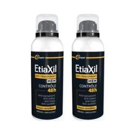 ETIAXIL Men déodorant anti-transpirant contrôle 48h spray lot 2x150ml