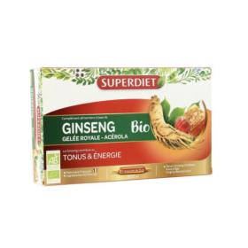 SUPER DIET Ginseng gelée royale et acérola bio 20 ampoules + 10 ampoules offertes
