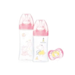 DODIE Coffret peppa pig biberon 330ml + biberon 270ml + sucette +18 mois