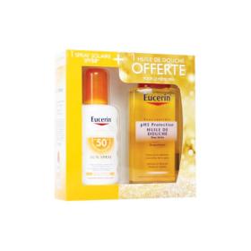 EUCERIN Sun protection sensitive protect sun spray transparent SPF 50 200ml + PH5 huile de douche 100ml offerte