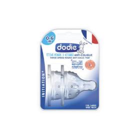 DODIE 2 tétines rondes col large 3 vitesses 0-6 mois