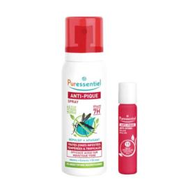 PURESSENTIEL Anti-pique spray répulsif 7h apaisant 75ml + roller multi-apaisant 5ml