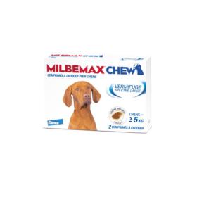 NOVARTIS SANTÉ ANIMALE Milbemax chew chiens +5kg vermifuge 2 comprimés