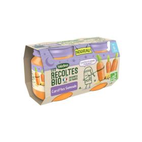 BLEDINA Les récoltes bio carottes semoule dès 6 mois 2x130g