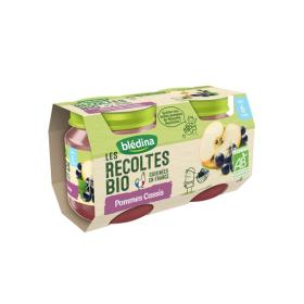 BLEDINA Les récoltes bio pommes cassis dès 6 mois 2x130g