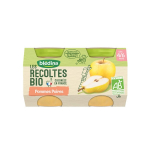 BLEDINA Les recoltes bio pommes poires dès 4/6 mois 2x130g