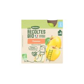 BLEDINA Les récoltes bio pommes dès 6 mois 4x90g