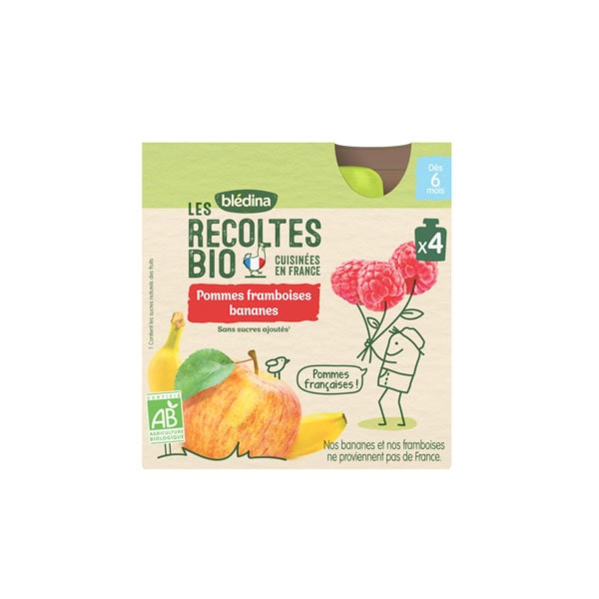 Bledina Les Recoltes Bio Pommes Framboises Bananes Des 6 Mois 4x90g Parapharmacie Pharmarket