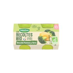 BLEDINA Les récoltes bio brocolis pommes de terre bio dès 4 mois pots 2x130g