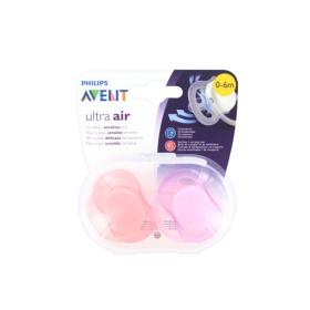 AVENT 2 sucettes ultra air rose et mauve sans motif 0-6 mois