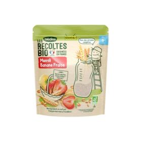 BLEDINA Les récoltes bio muesli banane fraise bio dès 6 mois 180g