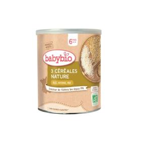 BABYBIO 3 céréales nature bio 6 mois et + 220g