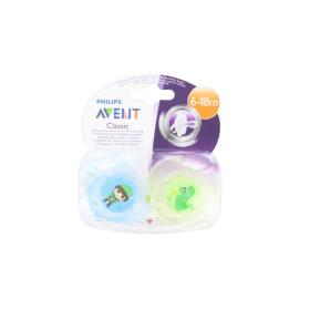 AVENT Classic 2 sucettes lutin et dragon 6 18 mois