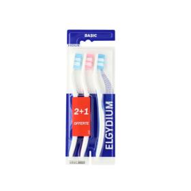 ELGYDIUM 3 brosses à dents basic medium