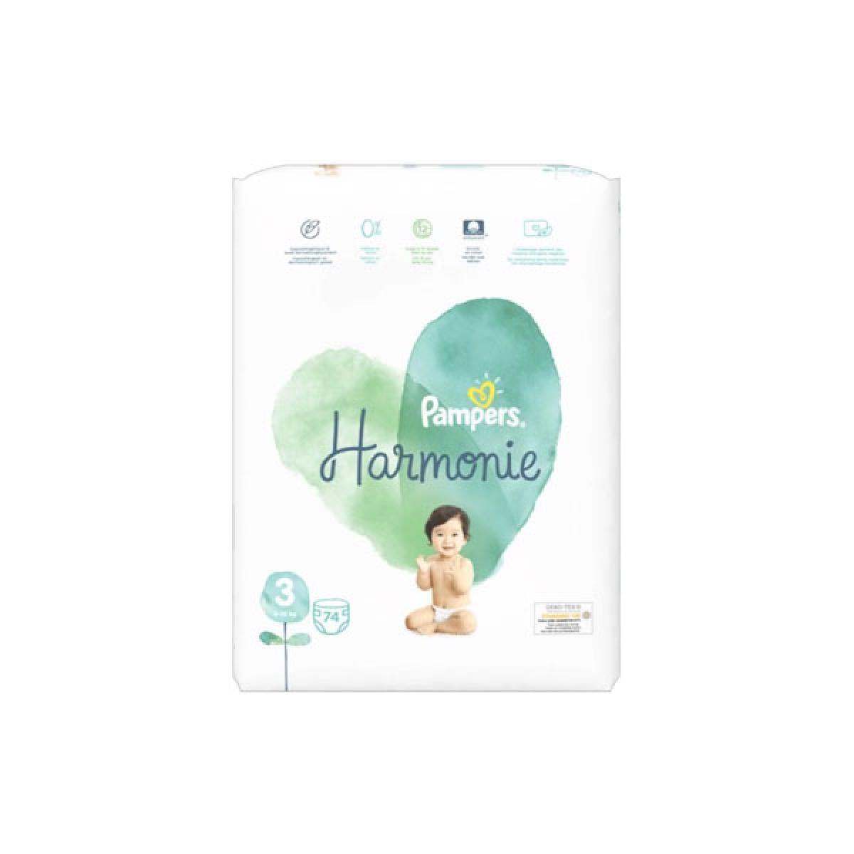 PAMPERS Harmonie taille 3 74 couches taille 6 à 10kg Parapharmacie