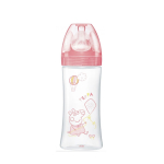 DODIE Initiation+ biberon anti-colique débit 3 peppa pig rose +6 mois 330ml