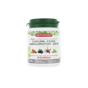 SUPER DIET Quatuor curcuma, cassis, harpagophytum, ortie bio 150 gélules