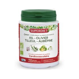 SUPER DIET Quatuor ail, olivier, tilleul, aubépine bio 150 gélules