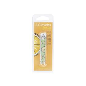 3 CLAVELES Coupe-ongles avec lime fantaisie 6cm