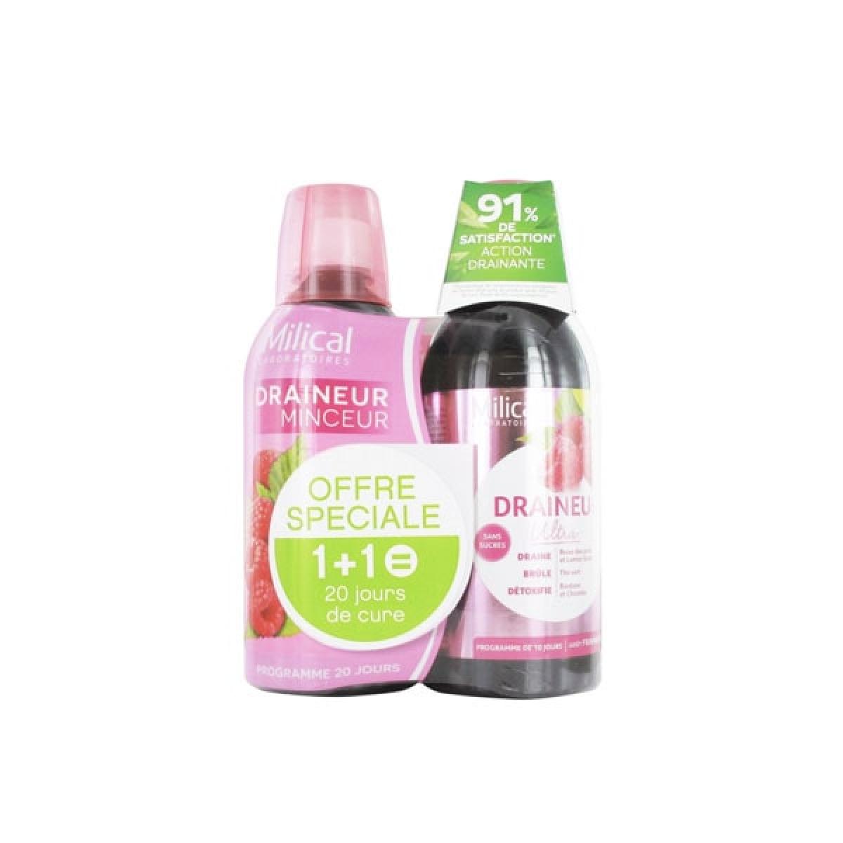 MILICAL Draineur ultra framboise lot 2x500ml ... MILICAL Draineur ultra framboise lot 2x500ml ...