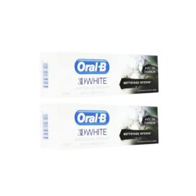 ORAL B 3D white dentifrice whitening lot 2x75ml