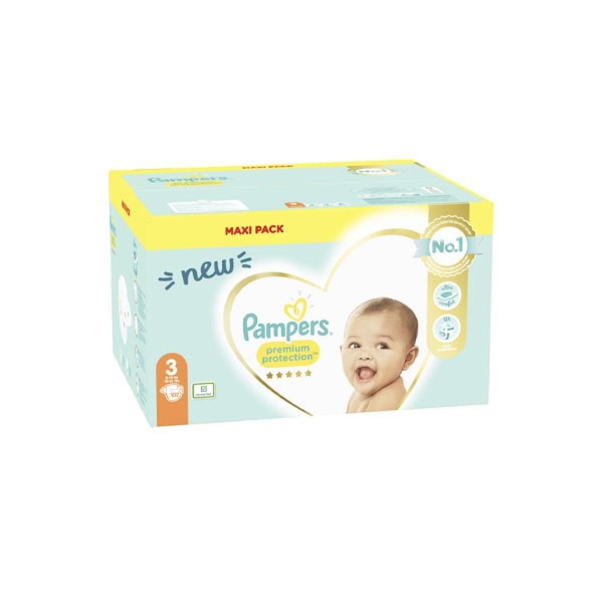 Couches Bébé Premium Protection Taille 3 6kg-10kg PAMPERS : Le