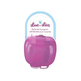 LUC ET LÉA Boîte de transport rose stérilisable pour sucette