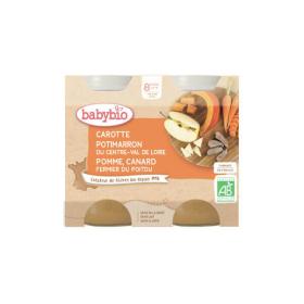 BABYBIO Carotte potimarron canard 8 mois pots 2x200g