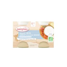 BABYBIO Brassé chèvre abricot 6 mois pots 2x130g