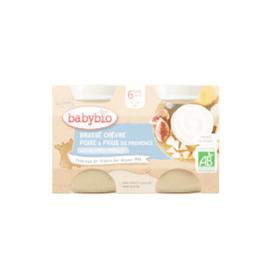 BABYBIO Brassé chèvre poire figue 6 mois pots 2x130g