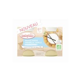 BABYBIO Brassé brebis mirabelle vanille 6 mois pots 2x130g