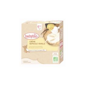 BABYBIO Crème semoule vanille bio 6 mois 4x85g