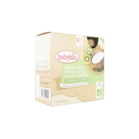 BABYBIO Brassé coco kiwi banane 6 mois bio gourdes 4x85g