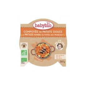 BABYBIO Compotée de patate douce pintade assiette bio 260g