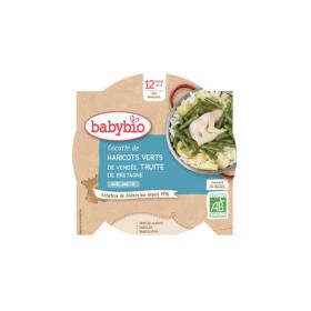 BABYBIO Cocotte de haricots verts et truite assiette bio 230g