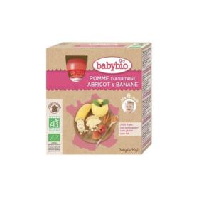 BABYBIO Pomme abricot banane bio gourdes 4x90g