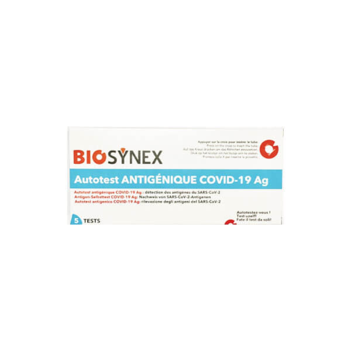 biosynex covid 19 autotest antigenique 5 tests parapharmacie pharmarket