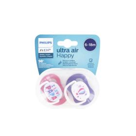 AVENT Ultra air happy 2 sucettes orthodontiques 6-18 mois