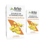 ARKOPHARMA Arkogélules huile de foie de morue 220 + 60 gélules offertes