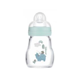 MAM Biberon verre nature aqua 170ml tétine débit 1