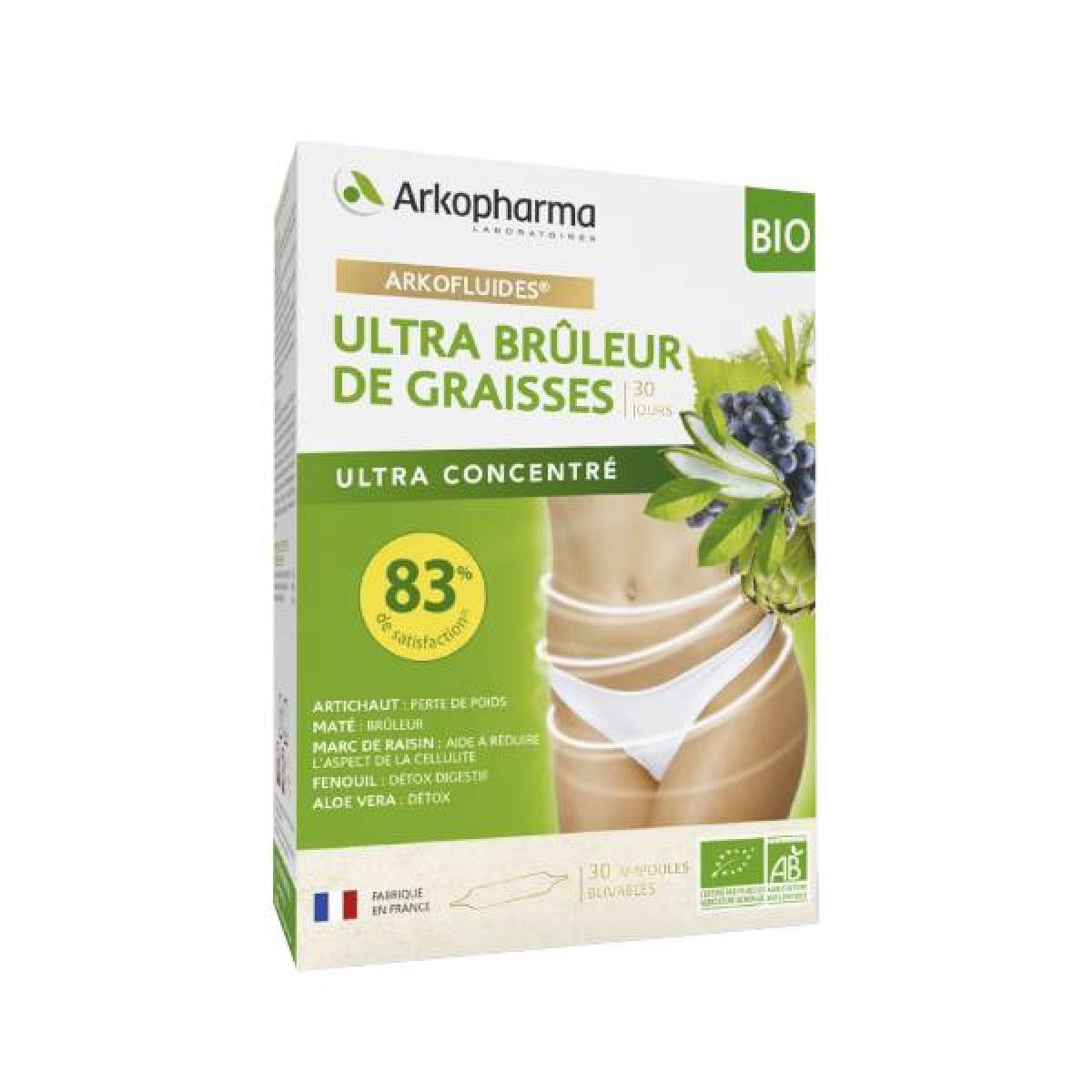 ARKOPHARMA Arkofluide bio ultra brûleur de graisses 30 ampoules ...