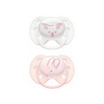 AVENT 2 sucettes ultra soft 0-6 mois motifs roses