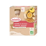 BABYBIO Pomme orange banane bio gourdes 4x90g